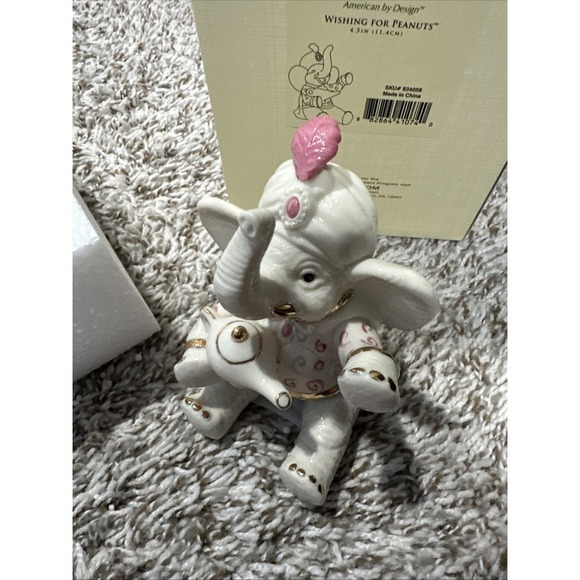 Lenox Elephant Porcelain Figurine WISHING FOR‎ PEANUTS Aladdin & Lamp - Picture 1 of 7